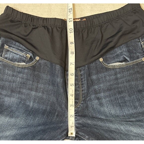 Paige Maternity Jeans Dark Wash High Waist Size 30 Made In USA Laurel‎ Canyon - Picture 8 of 11